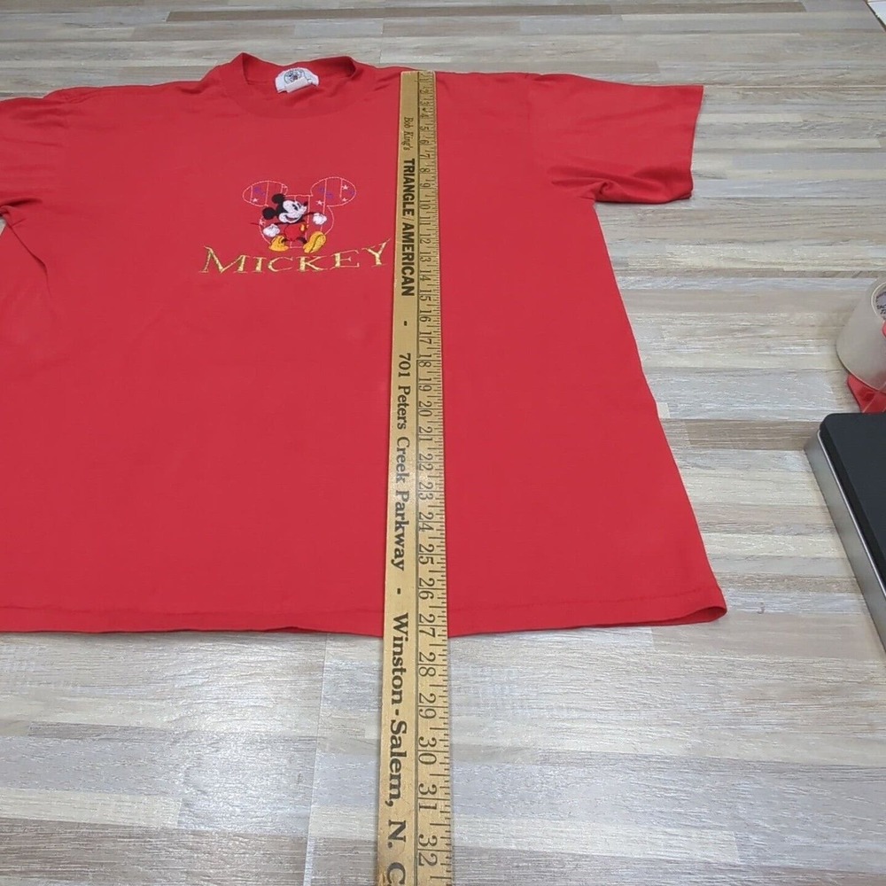 Vintage Single Stitch Disney Mickey Mouse Shirt Size XL Red Made in USA - Picture 7 of 9
